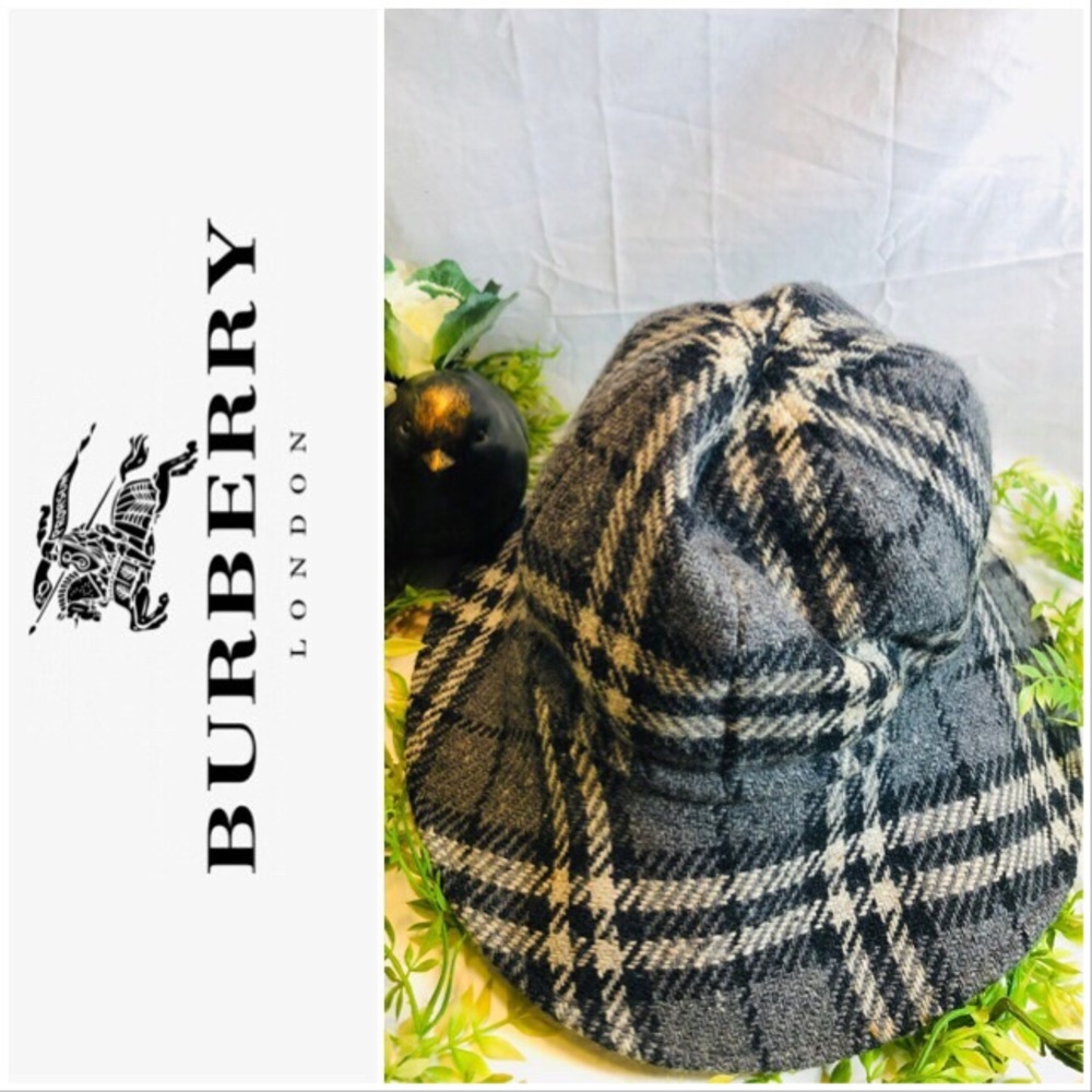 Burberry London Wool Nova Check Bucket Hat